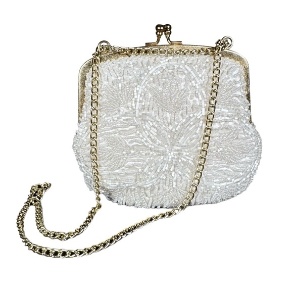VINTAGE Mini Hand-Beaded Kiss Lock Purse - Picture 1 of 9